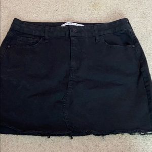 Black Jean Mini Skirt